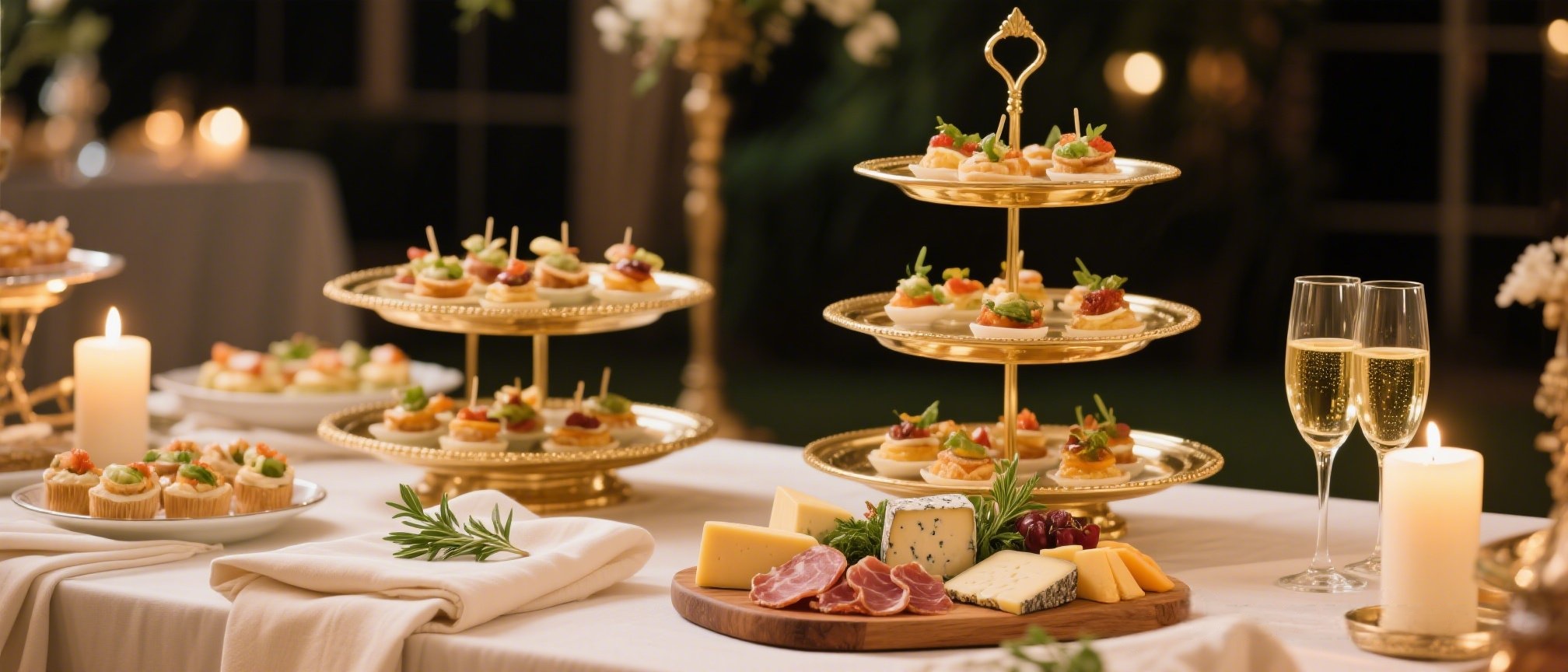 Delicious wedding catering spread